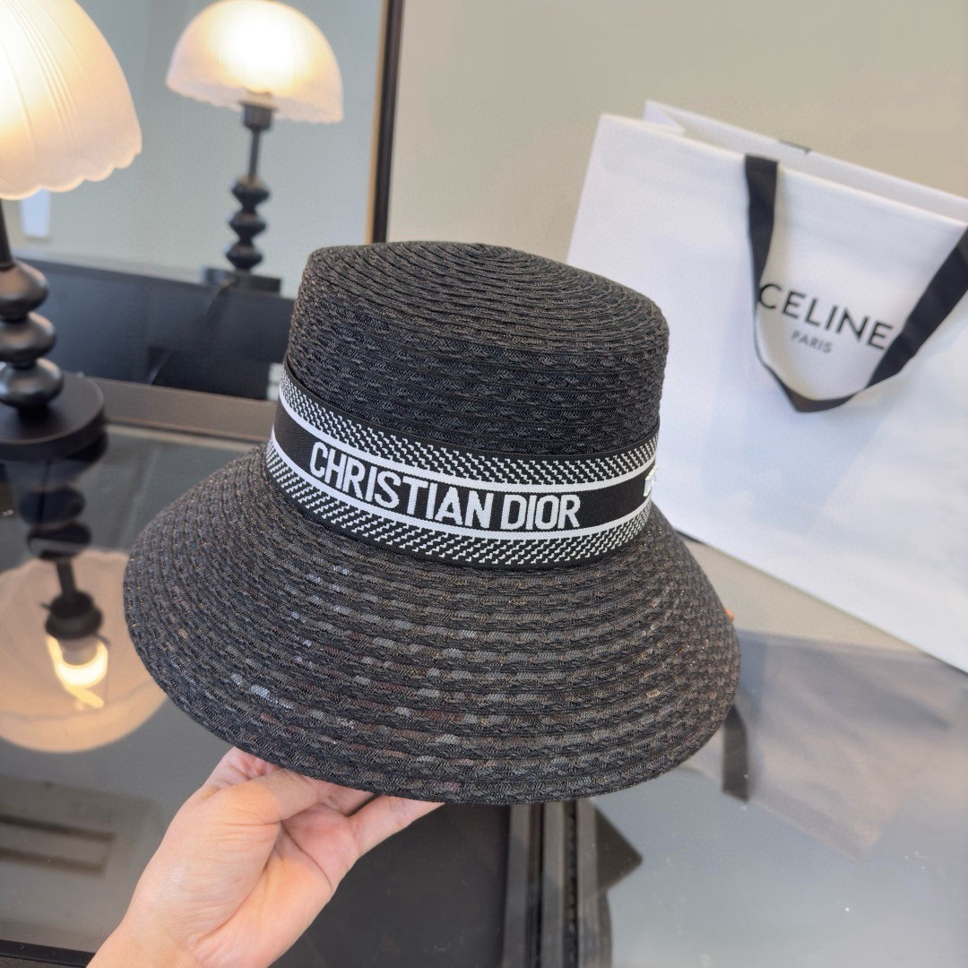 Dior Dior迪奥草帽，镂空礼帽，头围57cm