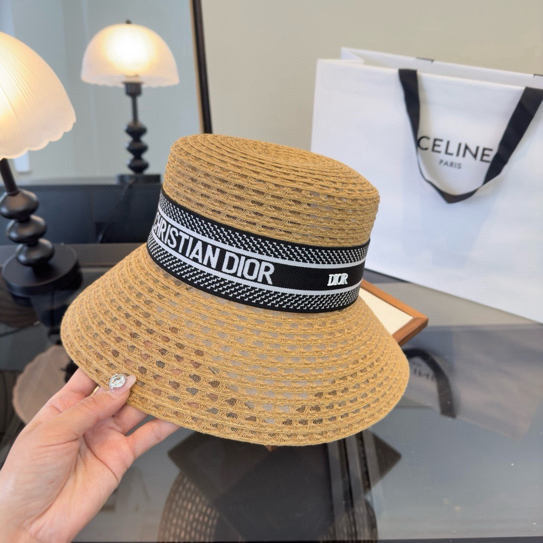 Dior Dior迪奥草帽，镂空礼帽，头围57cm