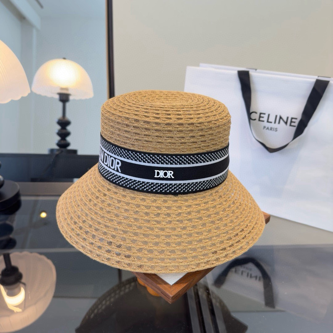 Dior Dior迪奥草帽，镂空礼帽，头围57cm