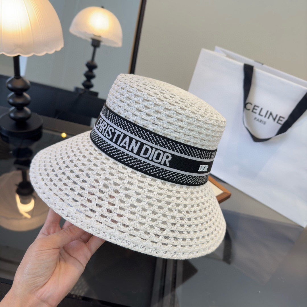 Dior Dior迪奥草帽，镂空礼帽，头围57cm