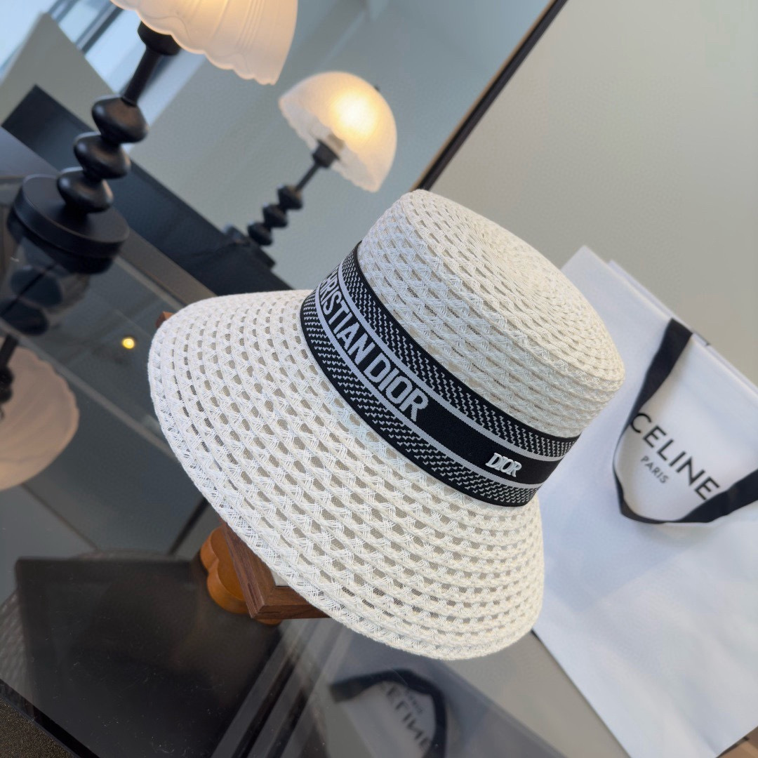 Dior Dior迪奥草帽，镂空礼帽，头围57cm