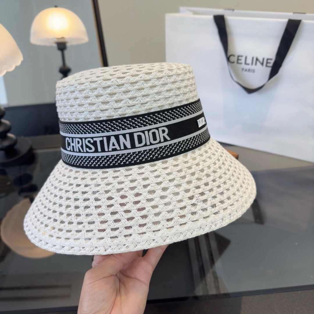 Dior Dior迪奥草帽，镂空礼帽，头围57cm