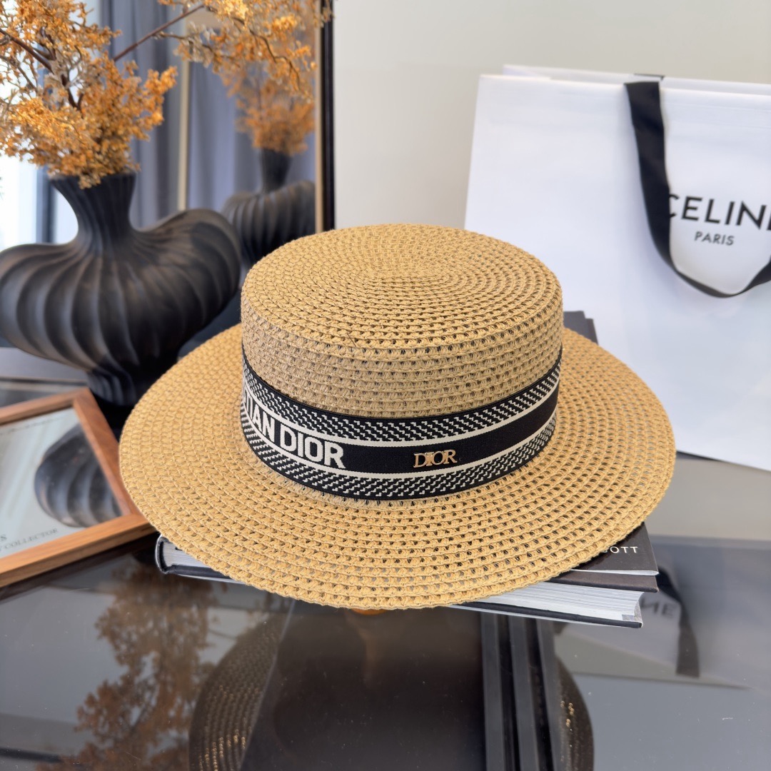 NO:764718,Dior Dior's new flat-top straw hat, made of Japanese papyrus, the best in running, head circumference 57cm hat straw hat fisherman hat baseball cap, hat, dior, dior, espadrilles, hats19860909Dior迪奥新款平顶草帽,日本纸草制作,跑量王,头围57cm帽子草帽渔夫帽棒球帽,帽子,dior,dior,espadrilles,hats,hat