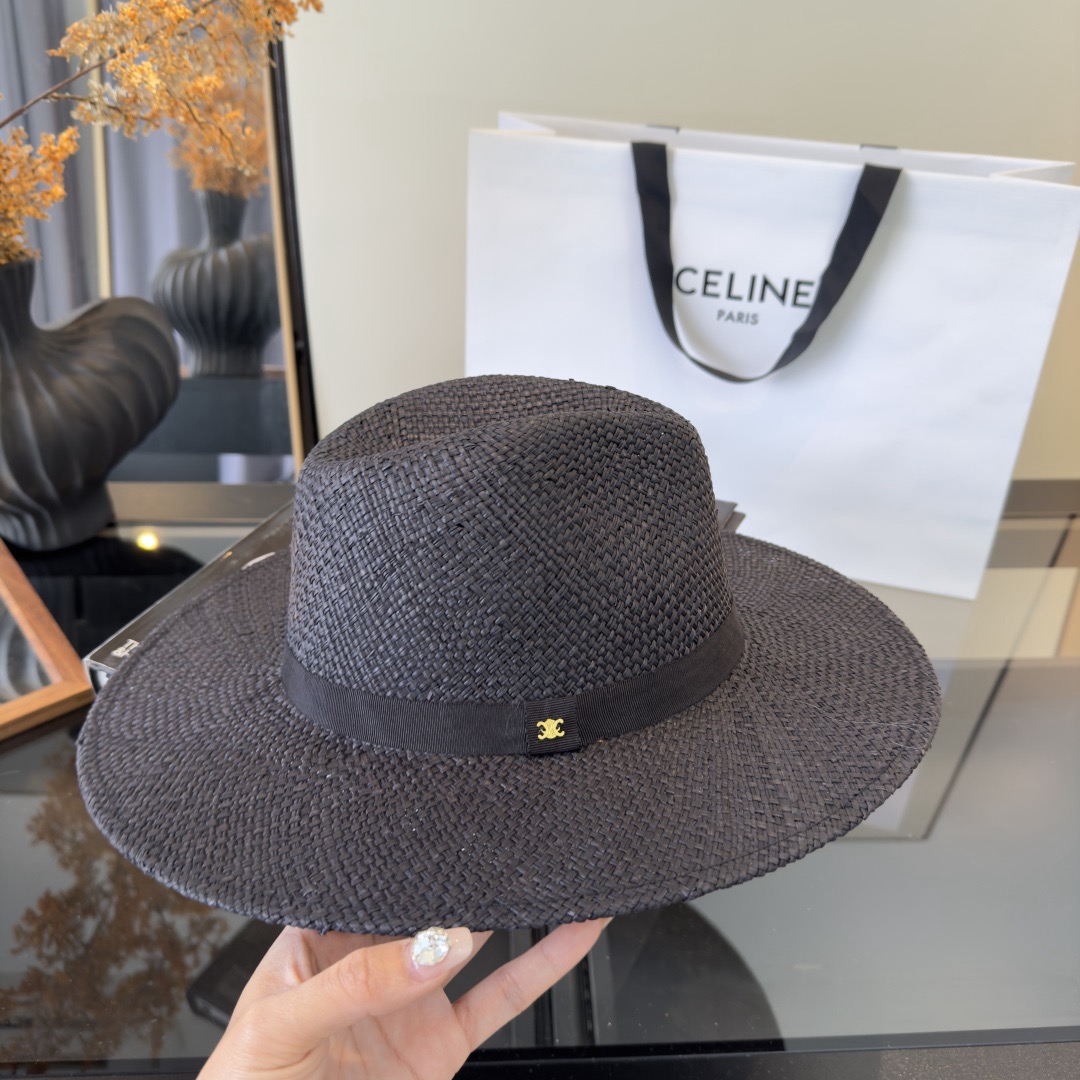 Celine Celine赛琳新款进口拉菲草帽，旅游 ，头围57cm