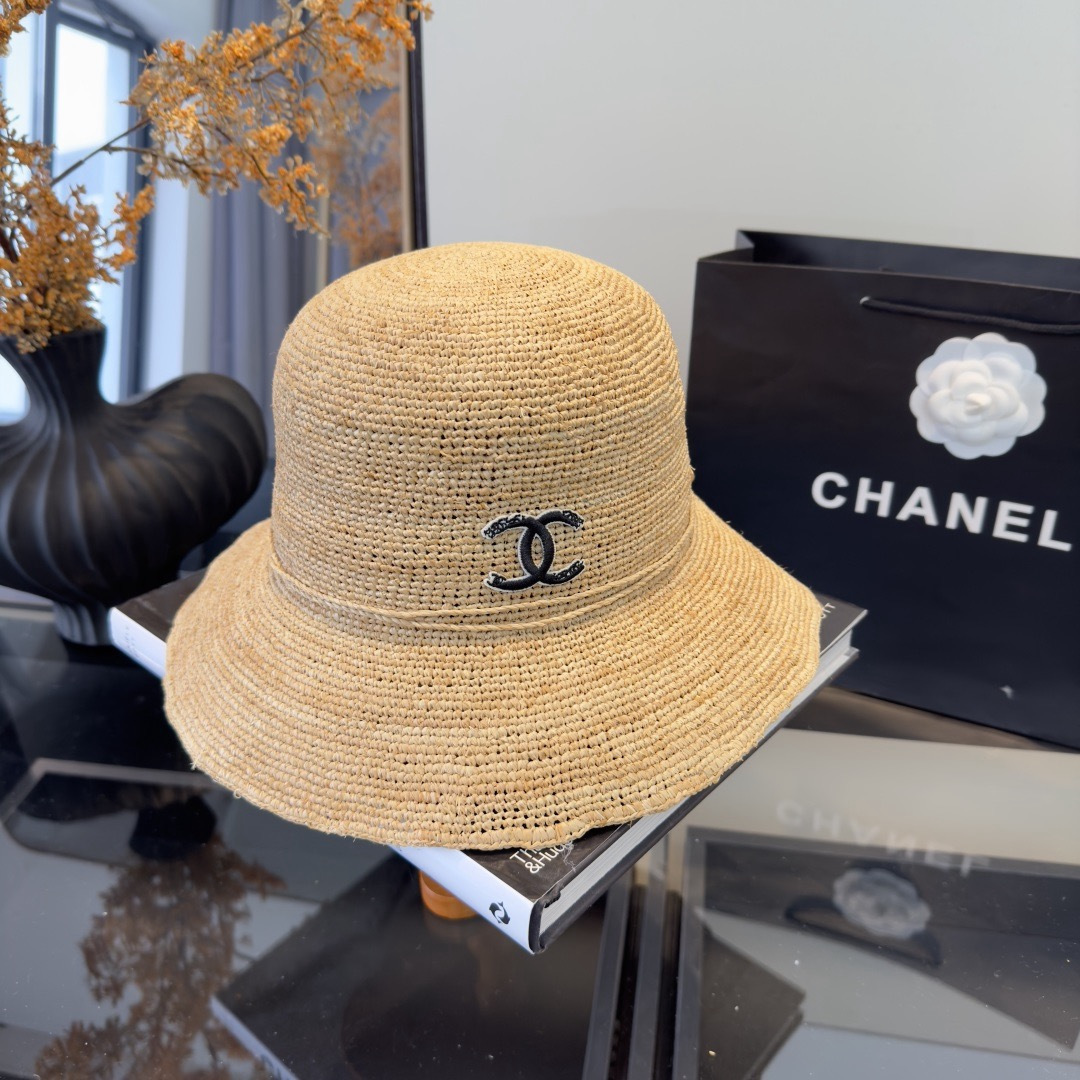 NO:764737,Chanel Chanel raffia straw hat, hand-knitted, head circumference 57cm hat straw hat fisherman hat baseball cap, hat, chanel, chanel, espadrilles, hats19860909Chanel香奈儿拉菲草帽,纯手工钩织,头围57cm帽子草帽渔夫帽棒球帽,帽子,chanel,chanel,espadrilles,hats,hat