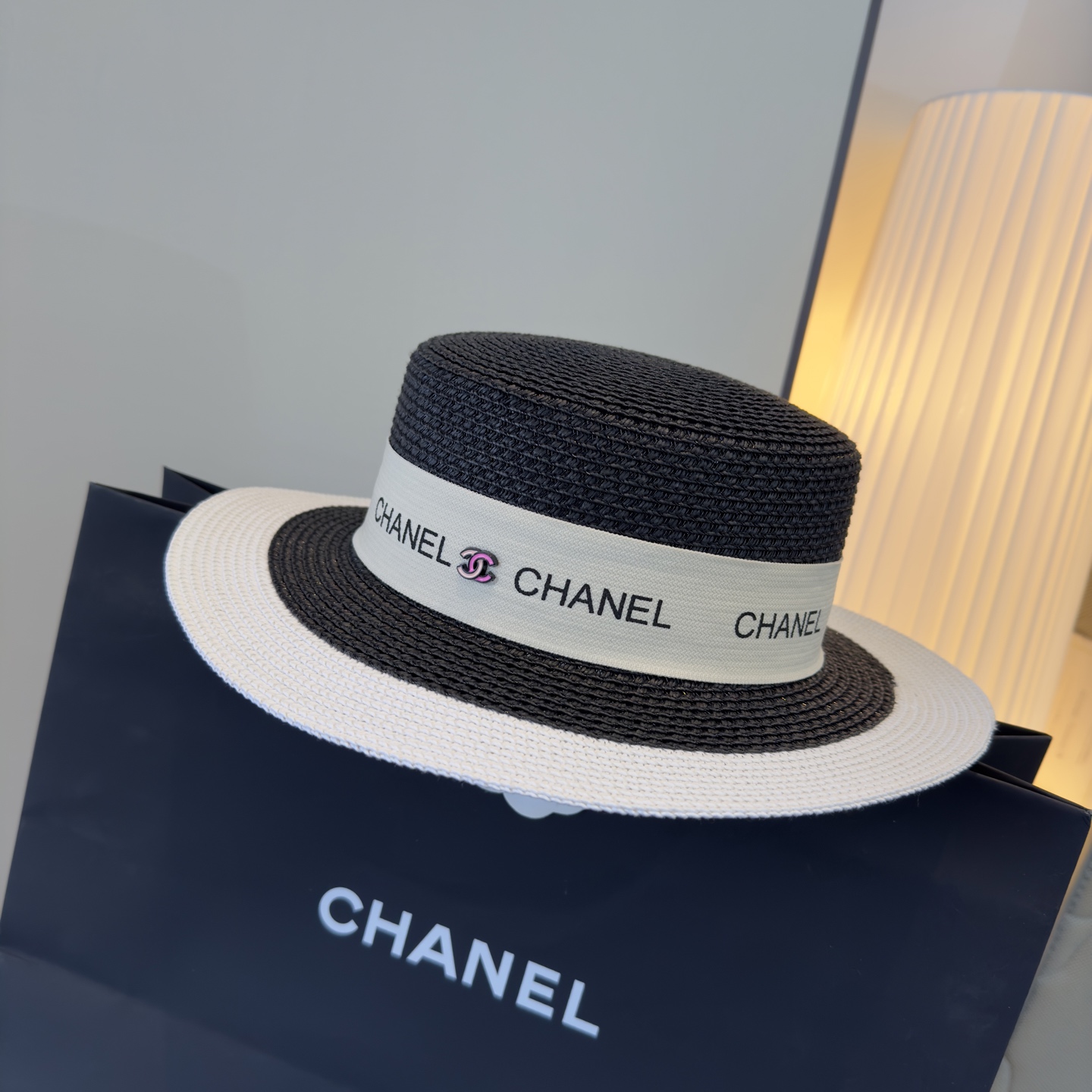 P Chanel香奈儿平顶礼帽 头围57cm
