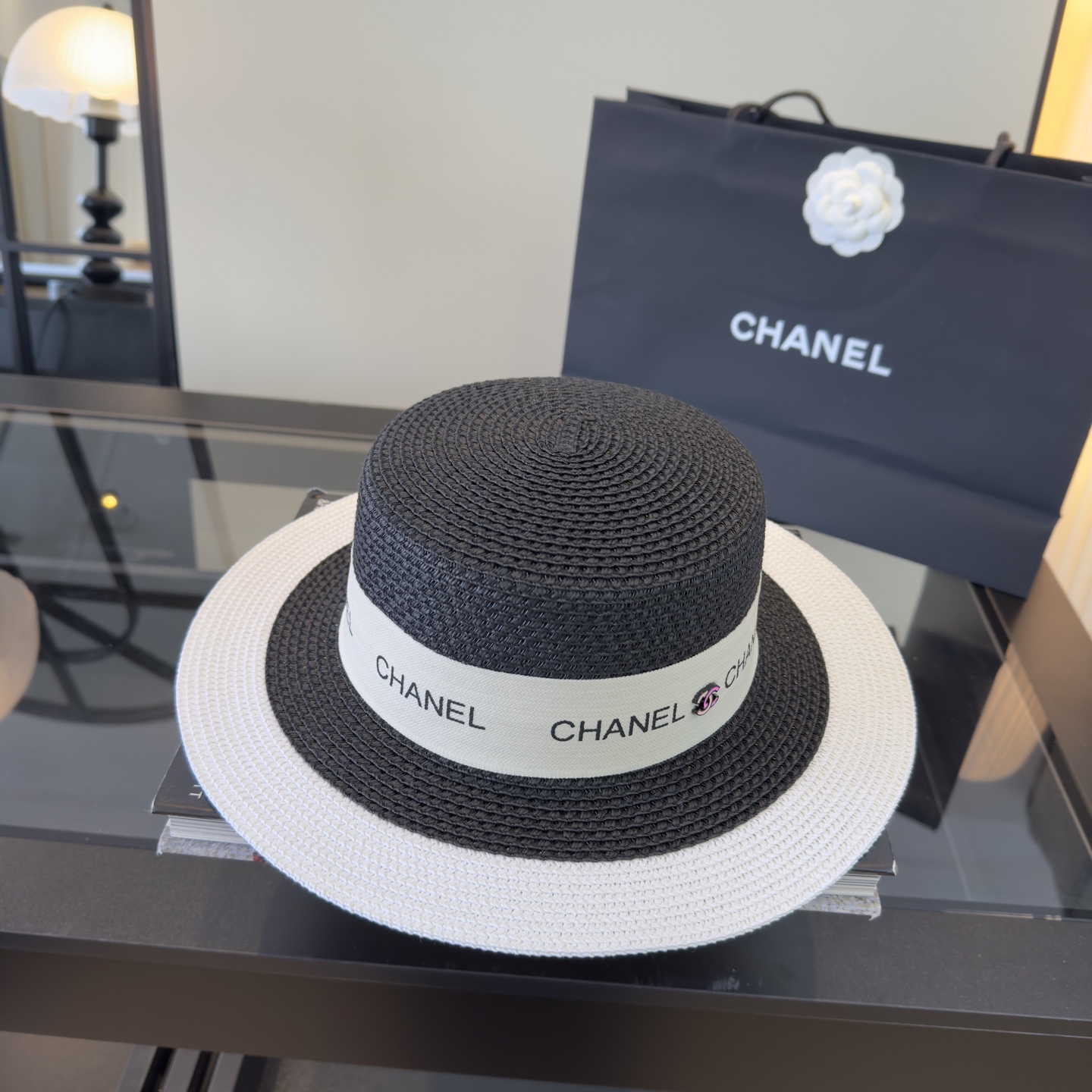 P Chanel香奈儿平顶礼帽 头围57cm