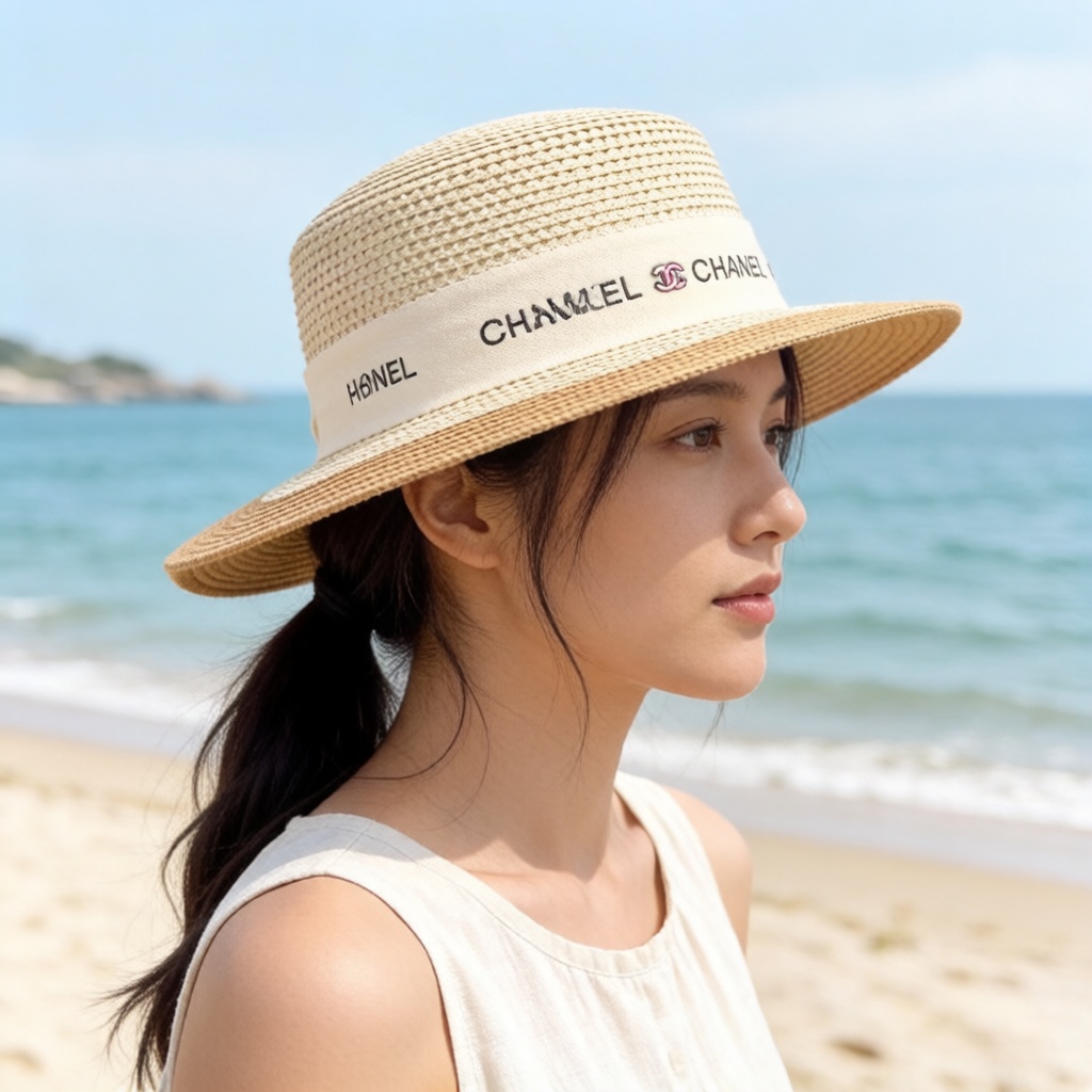 P Chanel香奈儿平顶礼帽 头围57cm