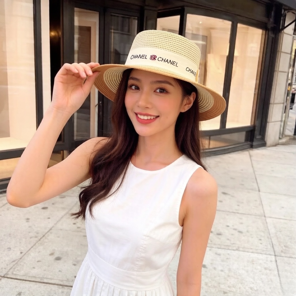 P Chanel香奈儿平顶礼帽 头围57cm