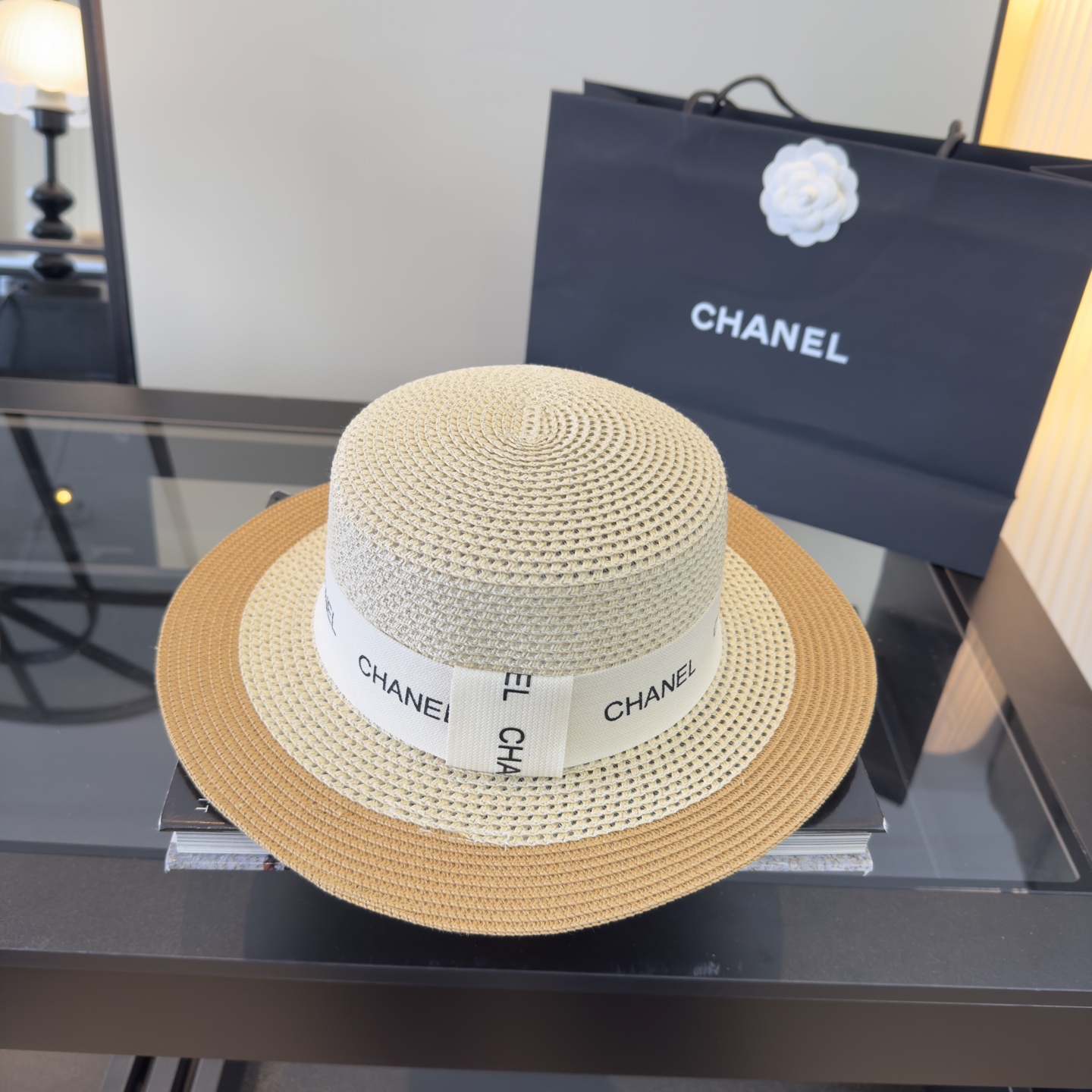 P Chanel香奈儿平顶礼帽 头围57cm