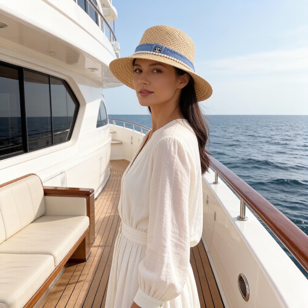 P Chanel香奈儿新款草帽，名媛风，头围57cm