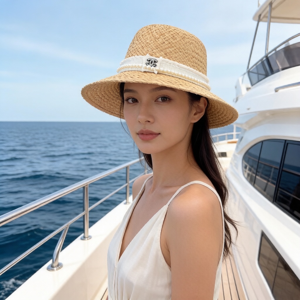 P Chanel香奈儿新款草帽，名媛风，头围57cm