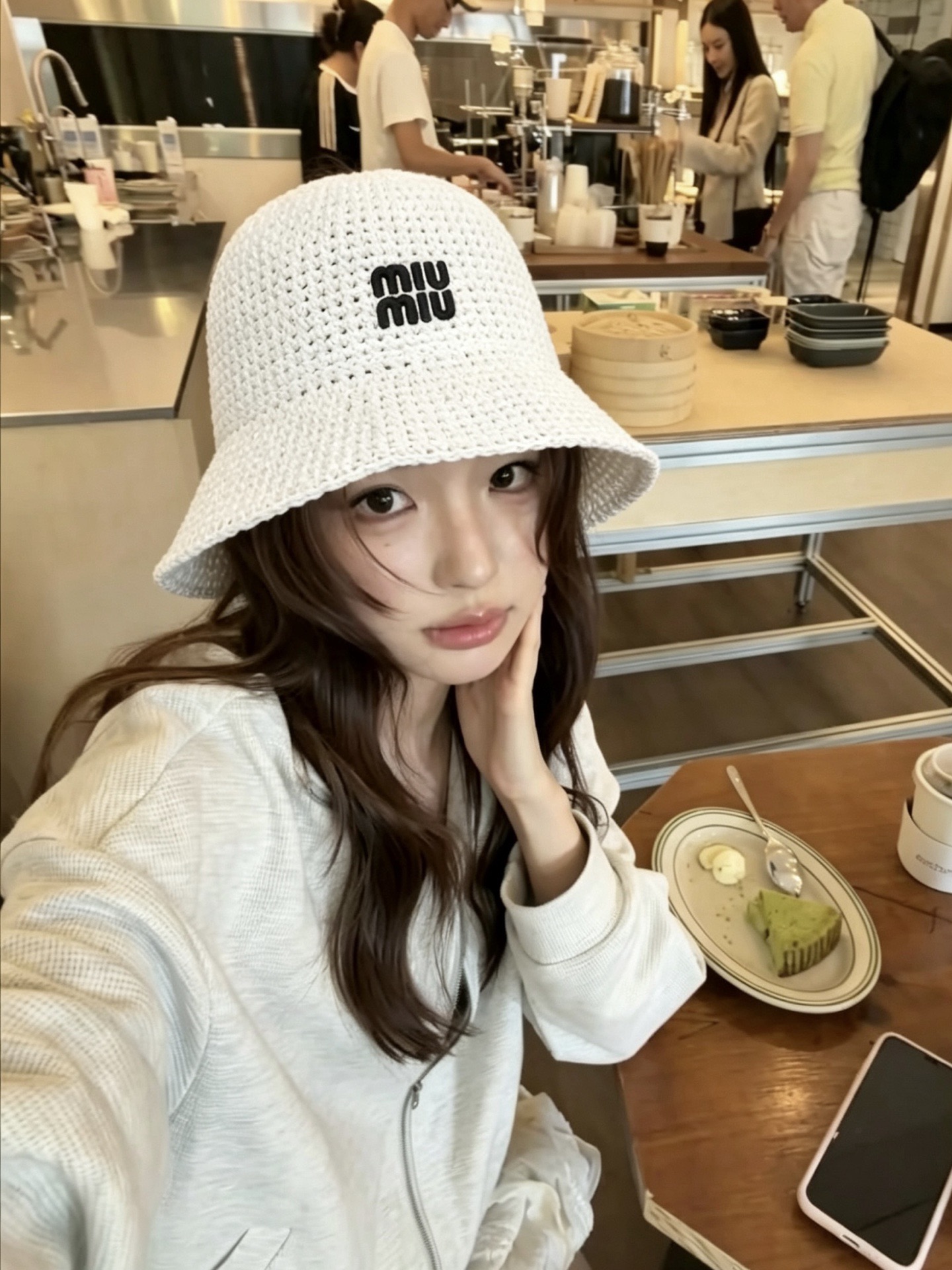 Pmiumiu缪缪新款草帽，纯手工编织草帽，头围57cm可折叠