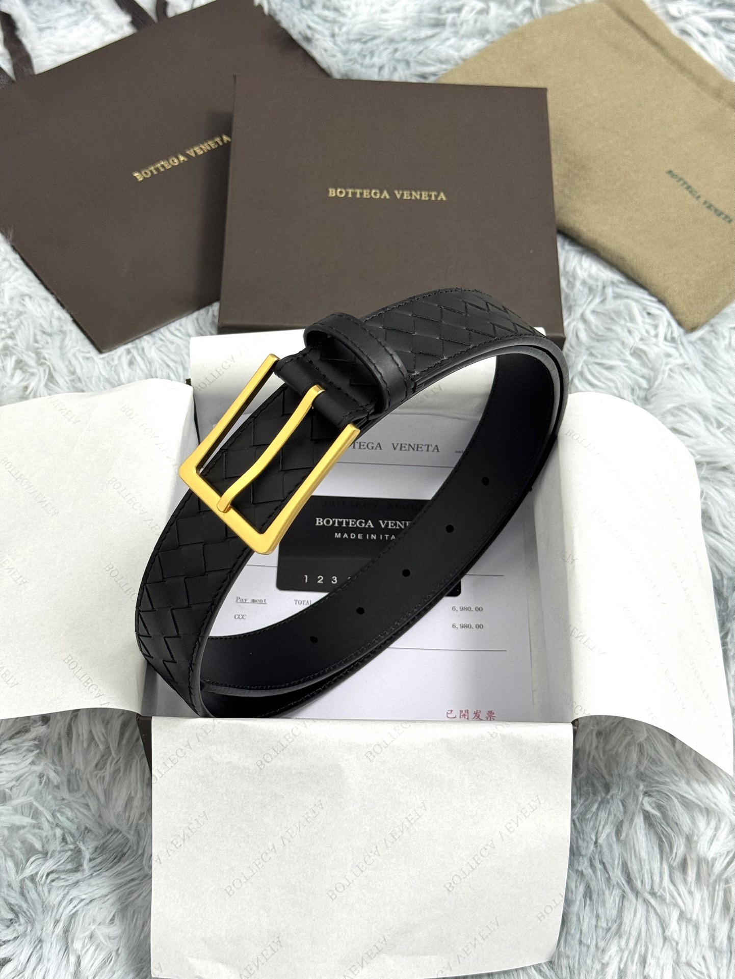 BOTTEGA VENETA 3.5cm 黑 手工编织牛皮经典之作