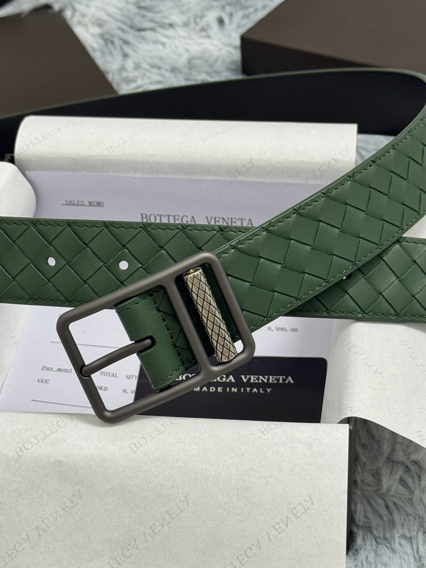 BOTTEGA VENETA 3.5cm 绿 手工编织牛皮经典之作