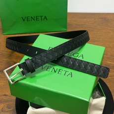 BOTTEGA VENETA 2.5cm 黑Intrecciato Piccolo编织皮革腰带, BOTTEGA VENETA 2.5cm 黑Intrecciato Piccolo编织皮革腰带,