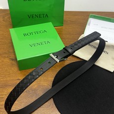 BOTTEGA VENETA 2.5cm 黑Intrecciato Piccolo编织皮革腰带, BOTTEGA VENETA 2.5cm 黑Intrecciato Piccolo编织皮革腰带,