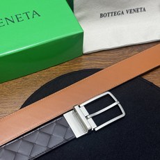 BOTTEGA VENETA 3.5cm 咖啡/棕色底 Intrecciato编织皮革双面腰带,金属可旋转搭 BOTTEGA VENETA 3.5cm 咖啡/棕色底 Intrecciato编织皮革双面腰带,金属可旋转搭