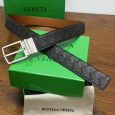 BOTTEGA VENETA 3.5cm 咖啡/棕色底 Intrecciato编织皮革双面腰带,金属可旋转搭 BOTTEGA VENETA 3.5cm 咖啡/棕色底 Intrecciato编织皮革双面腰带,金属可旋转搭