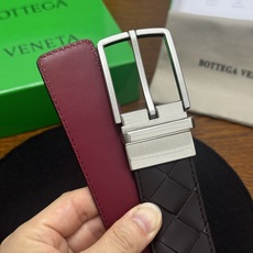 BOTTEGA VENETA 3.5cm 咖啡/枣红底 Intrecciato编织皮革双面腰带,金属可旋转搭扣 BOTTEGA VENETA 3.5cm 咖啡/枣红底 Intrecciato编织皮革双面腰带,金属可旋转搭扣