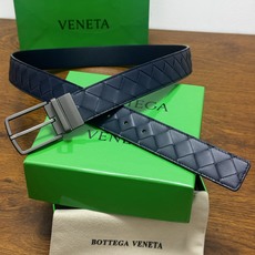 BOTTEGA VENETA 3.5cm 蓝色/蓝色底 Intrecciato编织皮革双面腰带,金属可旋转搭 BOTTEGA VENETA 3.5cm 蓝色/蓝色底 Intrecciato编织皮革双面腰带,金属可旋转搭