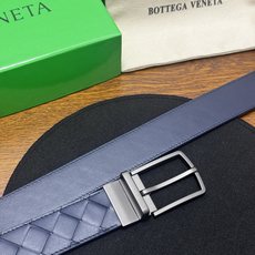 BOTTEGA VENETA 3.5cm 蓝色/蓝色底 Intrecciato编织皮革双面腰带,金属可旋转搭 BOTTEGA VENETA 3.5cm 蓝色/蓝色底 Intrecciato编织皮革双面腰带,金属可旋转搭
