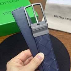 BOTTEGA VENETA 3.5cm 蓝色/蓝色底 Intrecciato编织皮革双面腰带,金属可旋转搭 BOTTEGA VENETA 3.5cm 蓝色/蓝色底 Intrecciato编织皮革双面腰带,金属可旋转搭