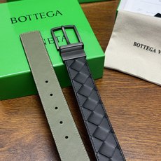 BOTTEGA VENETA 3.5cm 黑色/鳄鱼绿底 Intrecciato编织皮革双面腰带,金属可旋转 BOTTEGA VENETA 3.5cm 黑色/鳄鱼绿底 Intrecciato编织皮革双面腰带,金属可旋转