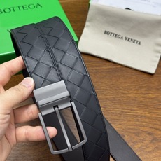 BOTTEGA VENETA 3.5cm 黑色/咖啡底 Intrecciato编织皮革双面腰带,金属可旋转搭 BOTTEGA VENETA 3.5cm 黑色/咖啡底 Intrecciato编织皮革双面腰带,金属可旋转搭