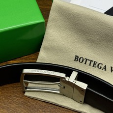 BOTTEGA VENETA 3.5cm 黑色/咖啡底 Intrecciato编织皮革双面腰带,金属可旋转搭 BOTTEGA VENETA 3.5cm 黑色/咖啡底 Intrecciato编织皮革双面腰带,金属可旋转搭