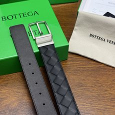 BOTTEGA VENETA 3.5cm 黑色/咖啡底 Intrecciato编织皮革双面腰带,金属可旋转搭 BOTTEGA VENETA 3.5cm 黑色/咖啡底 Intrecciato编织皮革双面腰带,金属可旋转搭