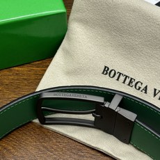BOTTEGA VENETA 3.5cm 黑色/绿色底 Intrecciato编织皮革双面腰带,金属可旋转搭 BOTTEGA VENETA 3.5cm 黑色/绿色底 Intrecciato编织皮革双面腰带,金属可旋转搭