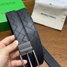 BOTTEGA VENETA 3.5cm 黑色/黑色底 Intrecciato编织皮革双面腰带,金属可旋转搭 BOTTEGA VENETA 3.5cm 黑色/黑色底 Intrecciato编织皮革双面腰带,金属可旋转搭