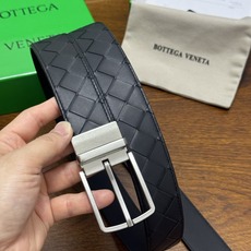 BOTTEGA VENETA 3.5cm 黑色/黑色底 Intrecciato编织皮革双面腰带,金属可旋转搭 BOTTEGA VENETA 3.5cm 黑色/黑色底 Intrecciato编织皮革双面腰带,金属可旋转搭