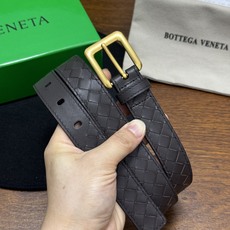 BOTTEGA VENETA 2.5cm 咖啡 Intrecciato Piccolo编织腰带,牛皮皮革手工编织 BOTTEGA VENETA 2.5cm 咖啡 Intrecciato Piccolo编织腰带,牛皮皮革手工编织