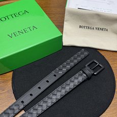 BOTTEGA VENETA 2.5cm 黑色 Intrecciato Piccolo编织腰带,牛皮皮革手工编织 BOTTEGA VENETA 2.5cm 黑色 Intrecciato Piccolo编织腰带,牛皮皮革手工编织