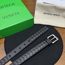 BOTTEGA VENETA 2.5cm 黑色 Intrecciato Piccolo编织腰带,牛皮皮革手工编织 BOTTEGA VENETA 2.5cm 黑色 Intrecciato Piccolo编织腰带,牛皮皮革手工编织