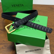 BOTTEGA VENETA 2.5cm 黑色 Intrecciato Piccolo编织腰带,牛皮皮革手工编织 BOTTEGA VENETA 2.5cm 黑色 Intrecciato Piccolo编织腰带,牛皮皮革手工编织