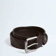BOTTEGA VENETA 3.0cm 咖啡 Intrecciato编织牛皮革腰带,金属搭扣爪扣开合配色饰面 BOTTEGA VENETA 3.0cm 咖啡 Intrecciato编织牛皮革腰带,金属搭扣爪扣开合配色饰面