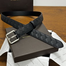BOTTEGA VENETA 3.0cm 黑色 Intrecciato编织牛皮革腰带,金属搭扣爪扣开合配色饰面 BOTTEGA VENETA 3.0cm 黑色 Intrecciato编织牛皮革腰带,金属搭扣爪扣开合配色饰面