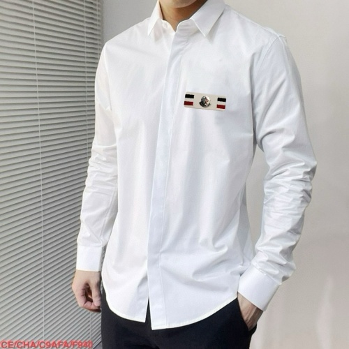 Moncler Men's Slim-Fit Long Sleeve Cotton Shirt - Modern Style 1 Moncler Men's Slim-Fit Long Sleeve Cotton Shirt - Modern Style