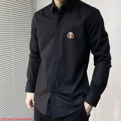 Moncler Men's Slim-Fit Long Sleeve Button-Down Shirt - Black & White Options