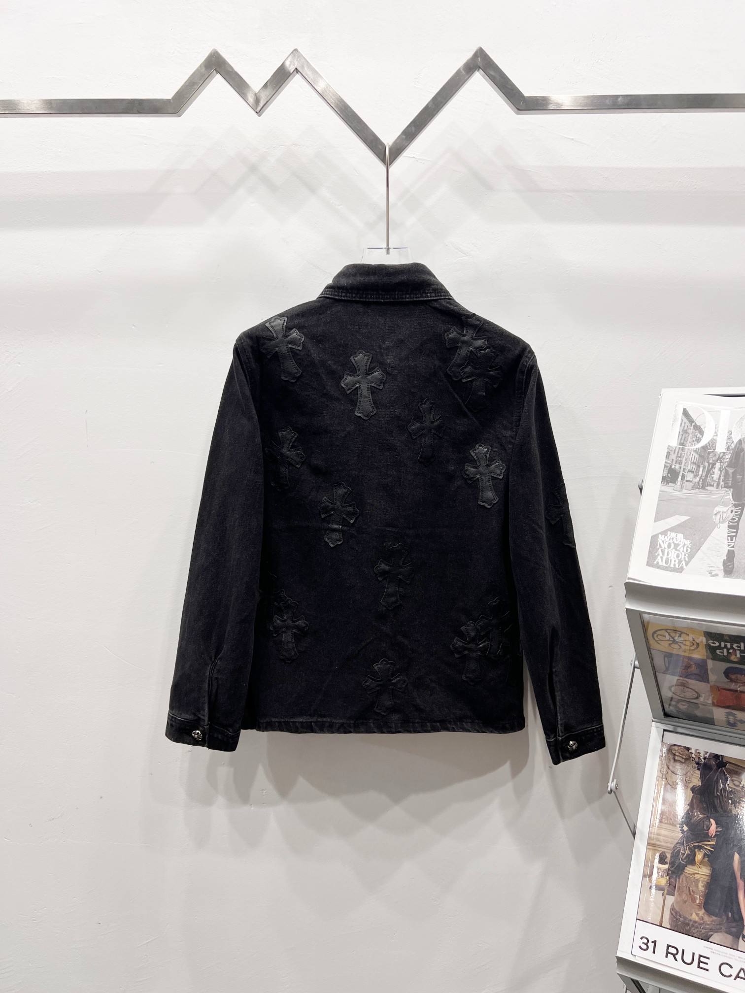 Chrome Hearts Black Cross Patch Denim Shirt Jacket, OS Fit, Unisex 3 a1754323938076 7844