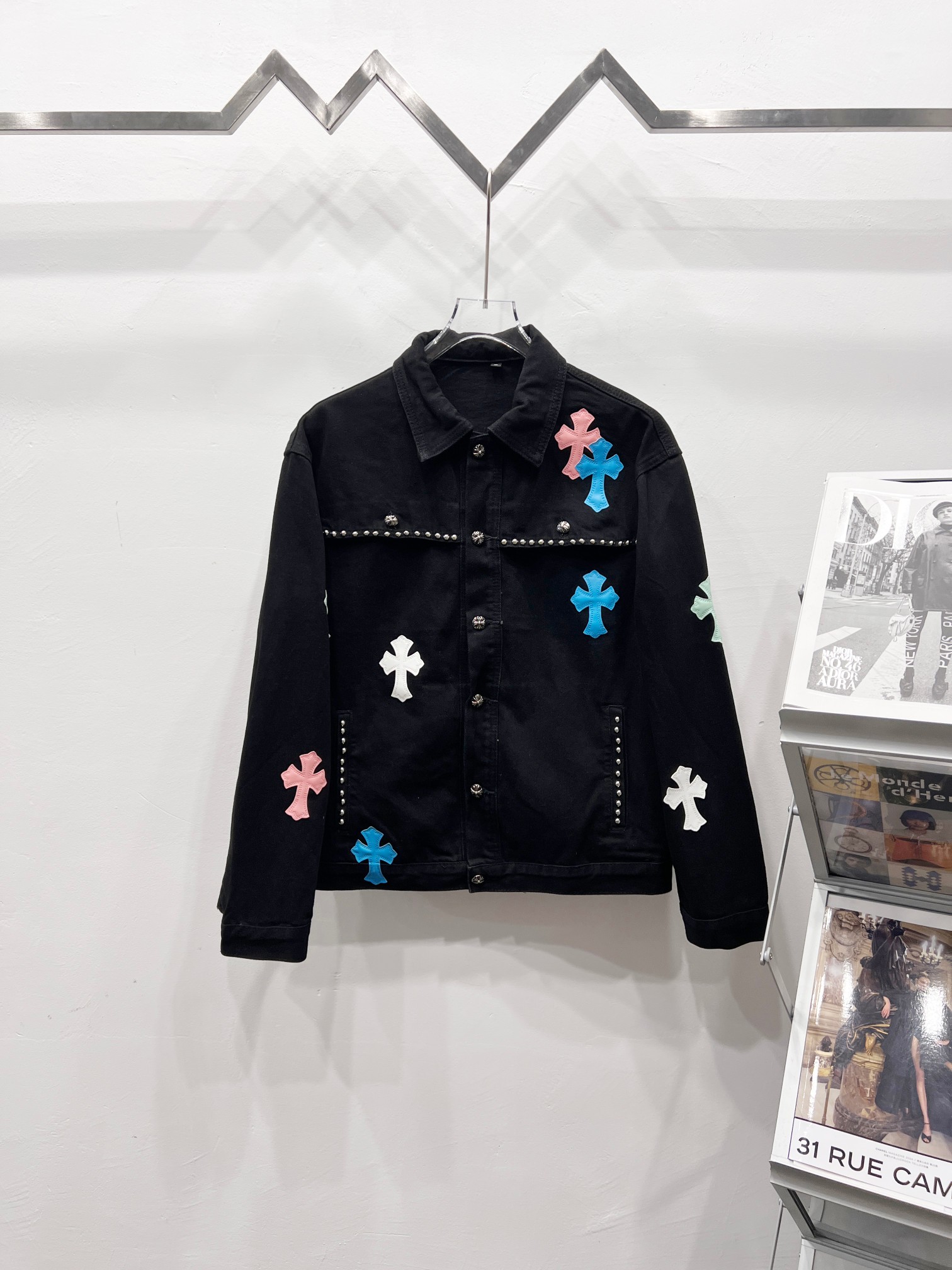 Chrome Hearts Black Jacket With Cross Patches And Rivets 2 a1754324004358 5722