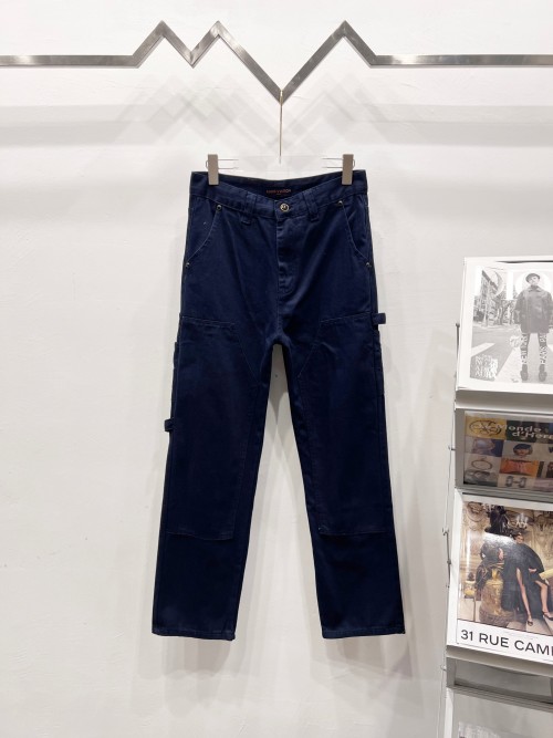 Louis Vuitton 2025 Carpenter Denim Pants - Relaxed Fit, Dark Blue 1 Louis Vuitton 2025 Carpenter Denim Pants - Relaxed Fit, Dark Blue
