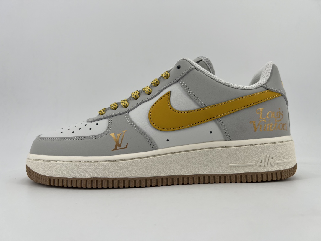 工厂套现  福利海外限量发售！公司级Nike Air Force 1 '07 Low “LV联名--暖灰色”空军一号 低帮 运动鞋 休闲鞋 折边针车 工艺难度大 原楦头原纸板 原装鞋盒 定制五金9