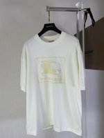 Burberry Clothing T-Shirt Cotton Fabric Mercerized Short Sleeve