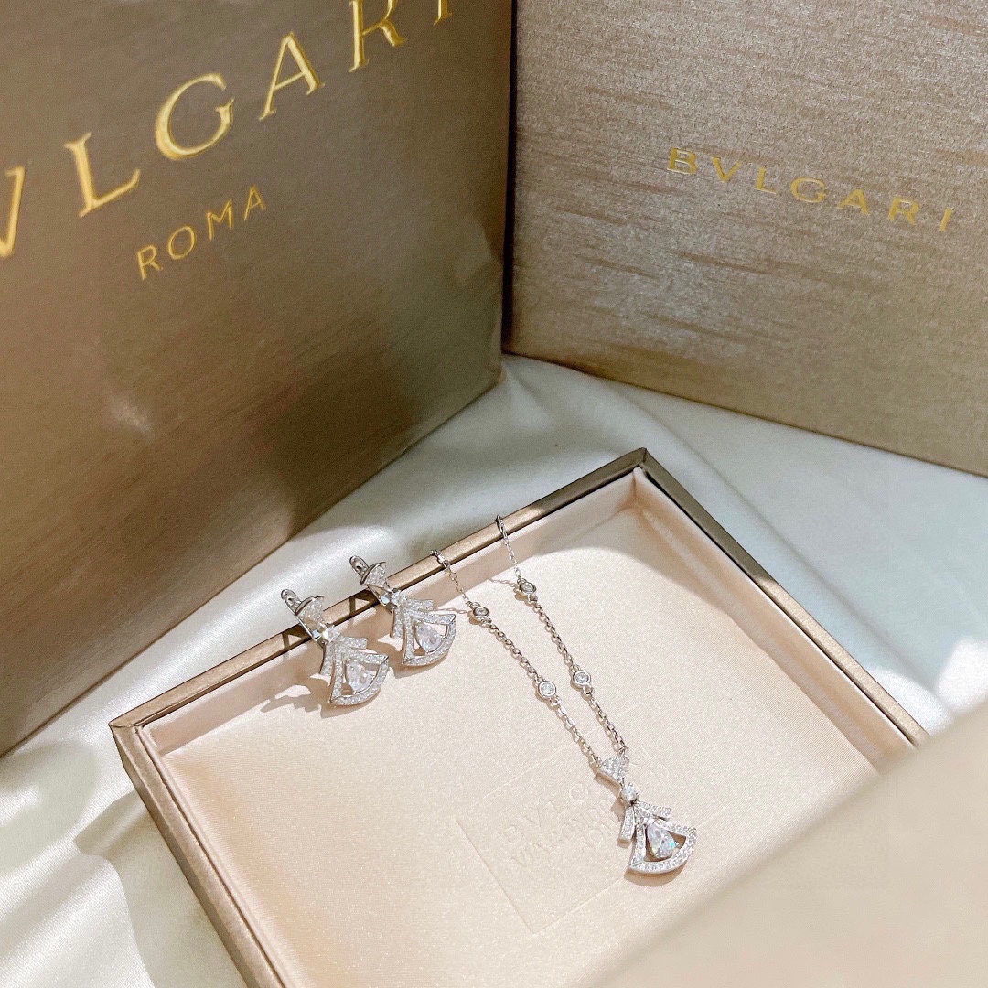 👑Bvlgari 宝格丽 Diva系列 王鸥同款项链 镂空 裙子 项链 耳钉 套装 精选德国进口s925