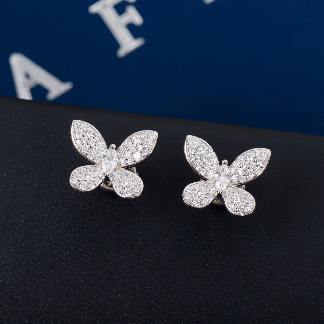 NO:105867,GRAFF Graf Butterfly earrings Full diamond high-end version S925 sterling silver material Thick gold electroplating UFO earplugs with logo, jewelry quality, pure silver19860909GRAFF 格拉芙 蝴蝶耳钉 满钻高版本 S925纯银材质 厚金电镀 飞碟耳塞带logo,饰品精品,pure silver,Jewelry