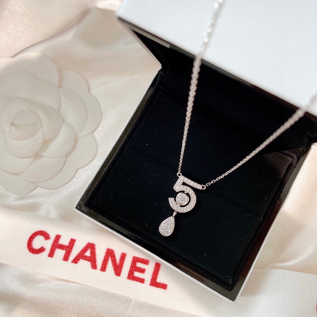 👑系列 专柜🆕打版 小香 CHANEL经典logo 5字 水滴 项链 耳钉 代购级别 一比一定制 S92